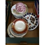 A tray of decorative ceramic plates