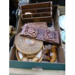 A box containing mainly wooden items to