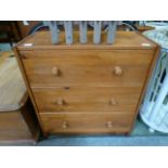 A modern pine three drawer chest