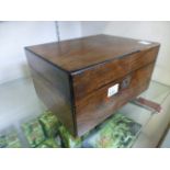 A Victorian Rosewood work box having whi