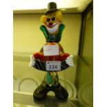 A Murano figure of a clown