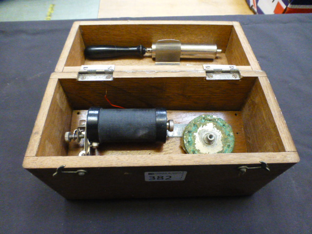 A boxed electric shock treatment instrum