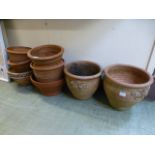 A selection of terra cotta garden pots