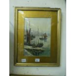 A gilt framed and glazed watercolour of