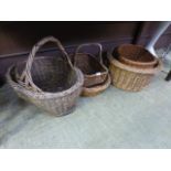 A quantity of wicker baskets