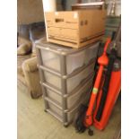 A grey multi drawer PVC storage unit