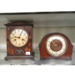 A oak cased Smiths Enfield mantle clock