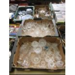 Two trays of assorted glassware to inclu
