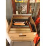 A carton of assorted picture frames