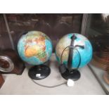 Two 20th century illuminated globes