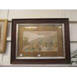 An oak framed and glazed water colour of