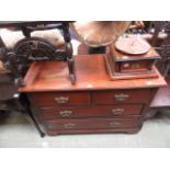 A mid-20th century walnut chest of two s