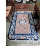 A blue ground rug