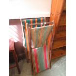 Two mid-20th century folding deck chairs