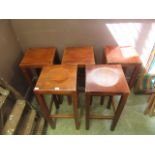 Five eastern hardwood high stools