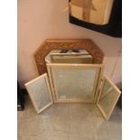 A cream painted triple vanity mirror tog