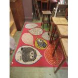 A modern pink rug with animal decoration