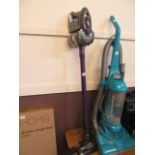 A purple vaccum cleaner