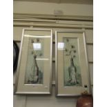 A pair of modern silver painted framed a