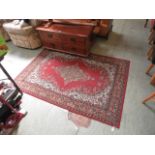 A red ground rug