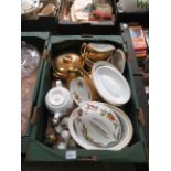 A tray containing various Royal Worceste