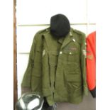 Two green military dress jackets with be