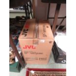 A boxed pair of JVC speakers