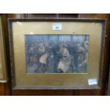 A framed and glazed print of ladies in f