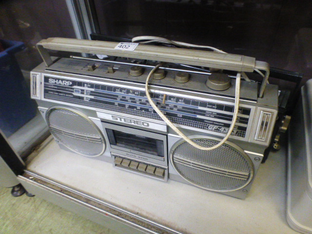 A Sharp GF4343 portable stereo together