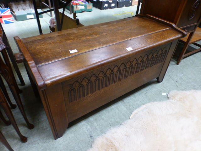 A 20th century oak blanket box