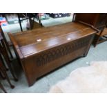 A 20th century oak blanket box