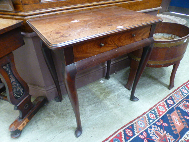 An 18th century mahogany single drawer s