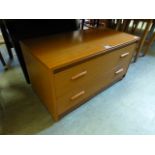 An oak veneered two drawer low level che
