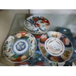 Three 19th century oriental imari plates