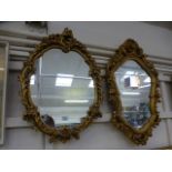 Two modern ornate gilt framed mirrors