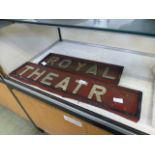 Two theatre signs 'Theatre' and 'Royal'