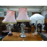 Three modern table lamps with figural co