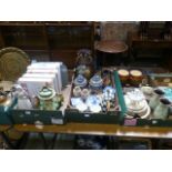 Three trays of assorted ceramics to incl