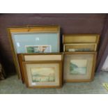 A selection of framed and glazed water c