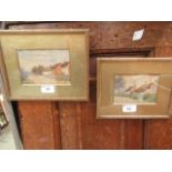 Two small framed watercolours of country