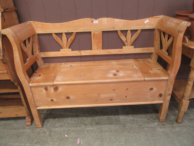 A waxed pine monk's bench