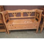 A waxed pine monk's bench