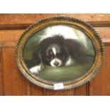 An oval gilt framed oil on board of King