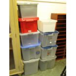 A selection of nine assorted PVC storage