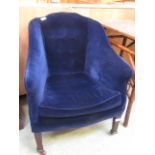 An electric blue upholstered late Victor