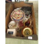 A tray containing decorative ceramics, g