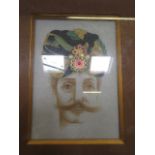A hand painted and bedazzled portrait of