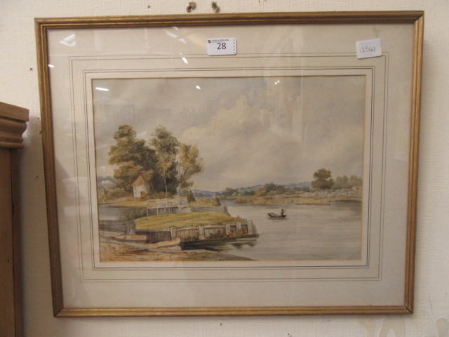 A framed and glazed watercolour of punti