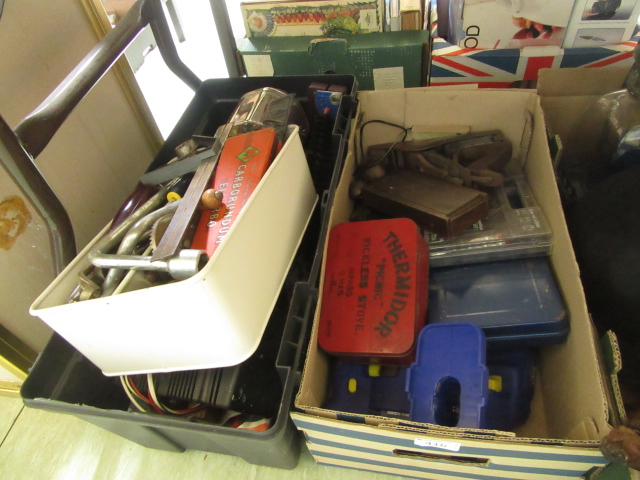 Two boxes of assorted tools to include d