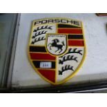 A large Porsche sign